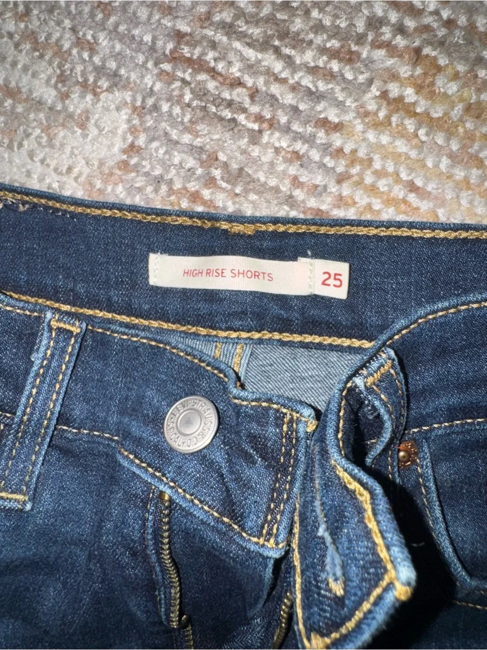 Levi's Dark Blue Denim Cutoff Shorts